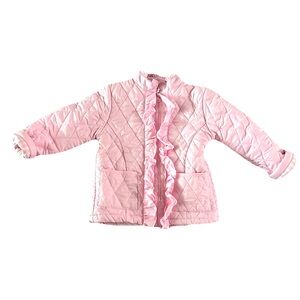 Classic Whimsy Pink ruffled coat, 4T, good condition